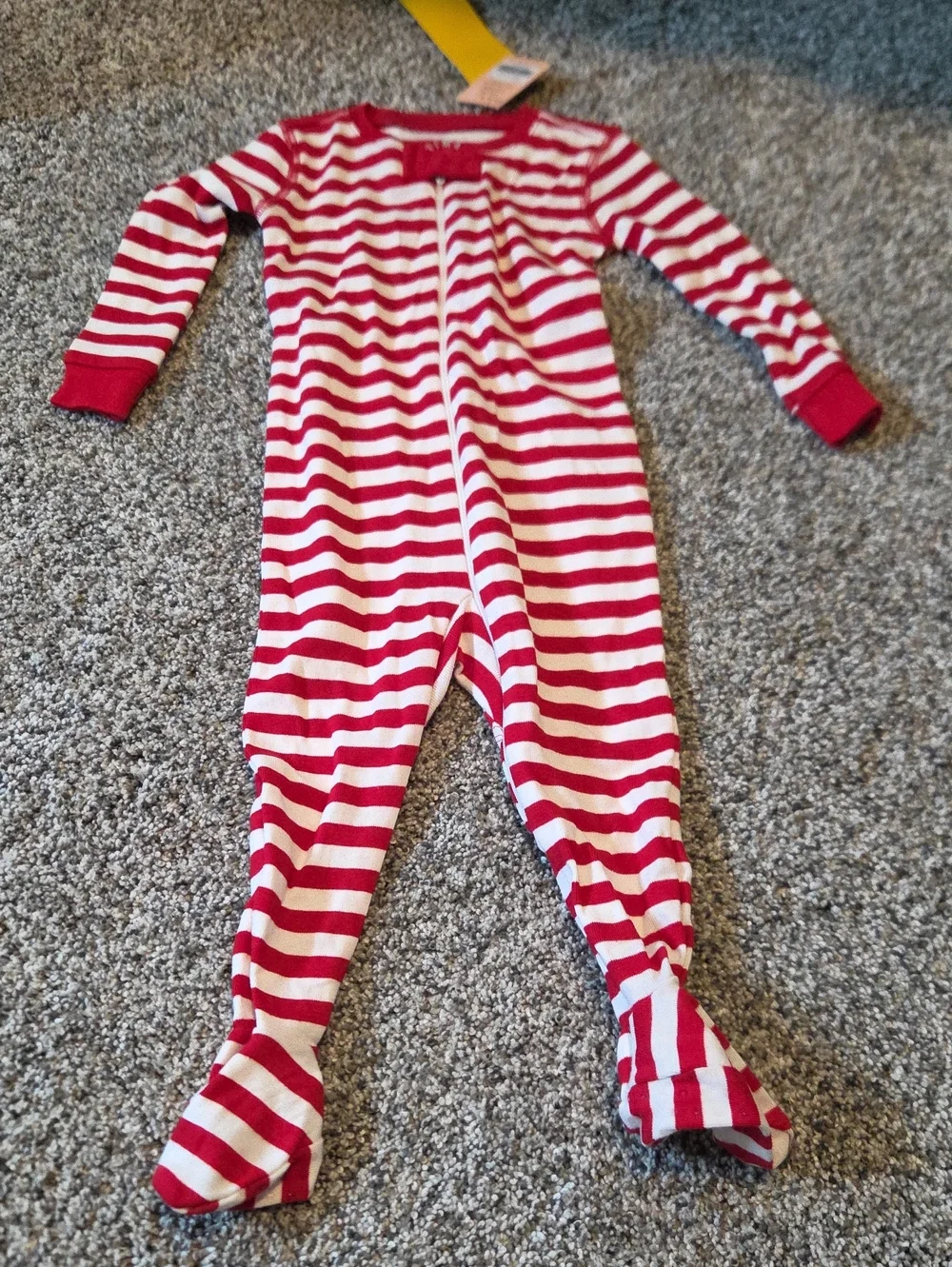 Primary Red & White Striped Footed One-Piece Pajamas-NWT
